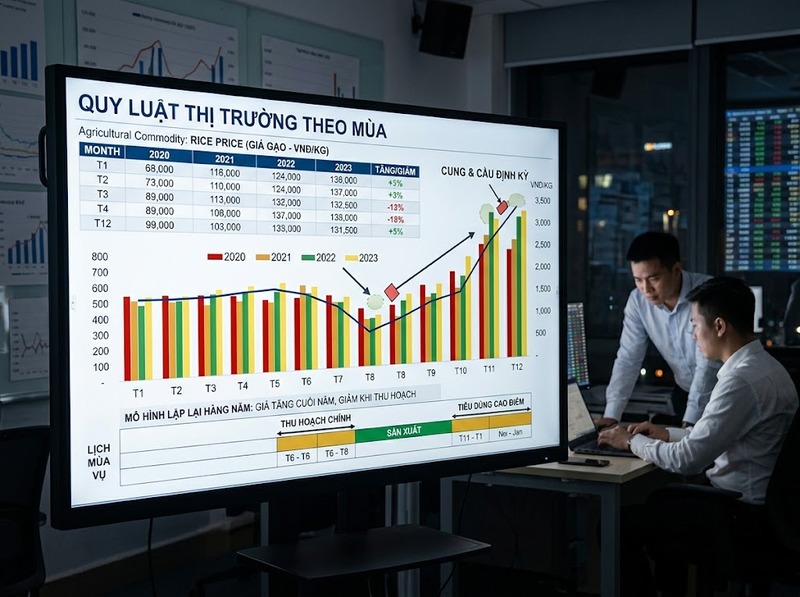 Biến động giá theo mùa khác xu hướng dài hạn ở chu kỳ và nguyên nhân nào?