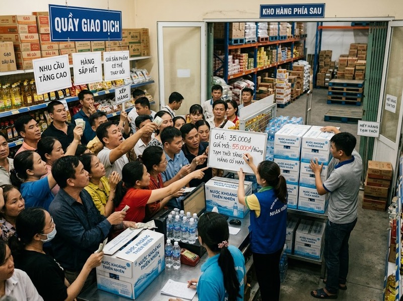 Biến động nhu cầu và giá thay đổi khi sức mua tăng hoặc giảm