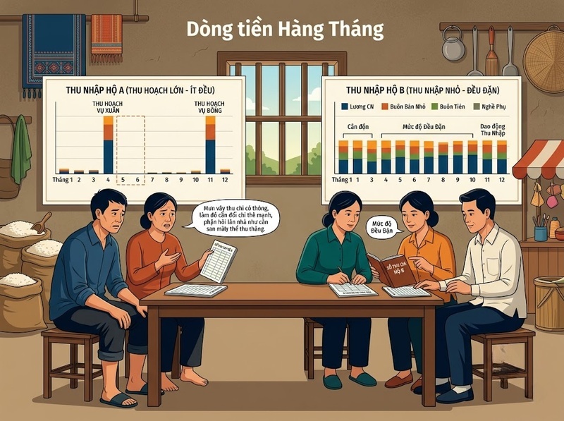 Biến động thu nhập nông thôn do mùa vụ, giá cả và việc làm