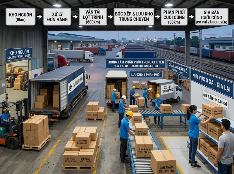 Chênh lệch giá giữa các khu vực hình thành do chi phí, cung cầu và khoảng cách