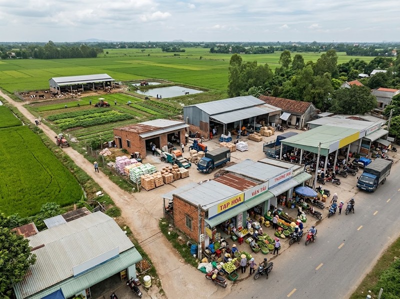 Cơ cấu kinh tế nông thôn phản ánh ngành, lao động và thu nhập