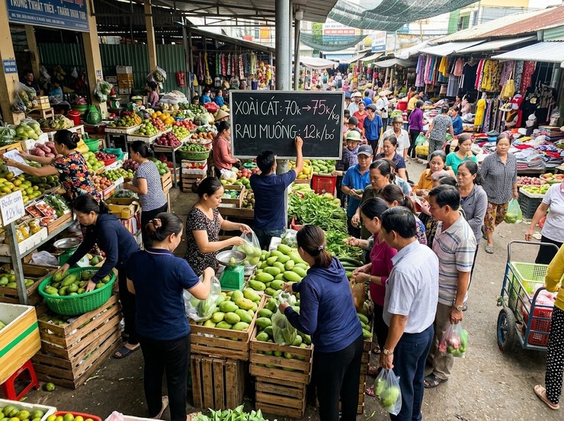 Cơ chế thị trường điều phối cung, cầu, giá và quyết định trao đổi