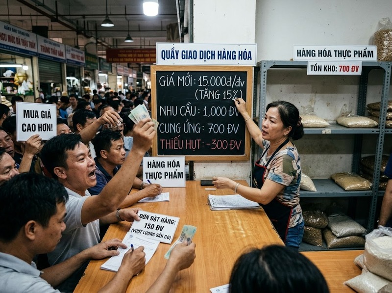 Điều chỉnh thiếu hụt diễn ra qua giá, lượng cầu và lượng cung ra sao?