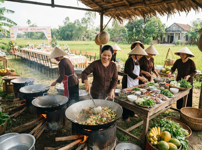 Những yếu tố quyết định giá dịch vụ nấu tiệc ở nông thôn