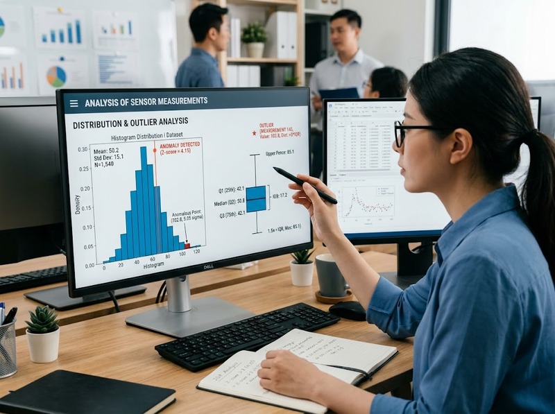 Giá trị bất thường trong dữ liệu được nhận diện qua phân bố và so sánh