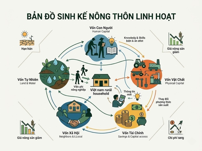 Khả năng duy trì sinh kế được đánh giá qua nguồn lực và khả năng thích ứng