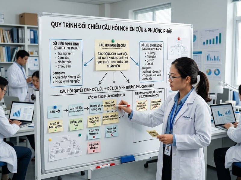 Lựa chọn phương pháp khoa học theo câu hỏi, dữ liệu và điều kiện thực hiện