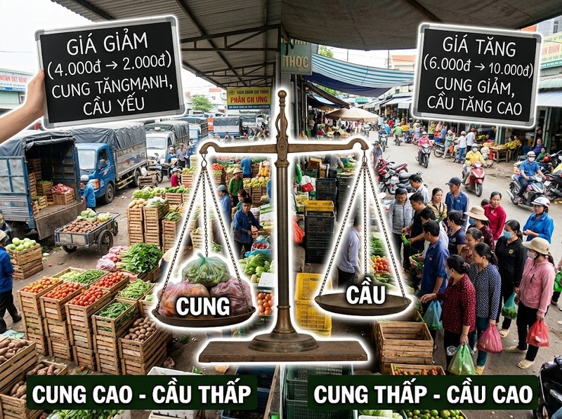 Mùa vụ và biến động giá hình thành khi cung cầu thay đổi theo thời điểm