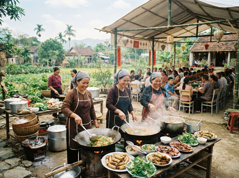 Kinh nghiệm tổ chức nấu tiệc tại khu vực xa và nông thôn