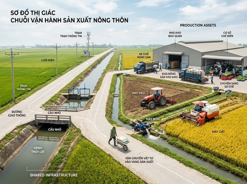 Nguồn lực vật chất nông thôn từ hạ tầng đến công cụ sản xuất