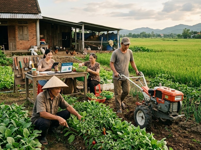 Nguồn sinh kế nông thôn hình thành từ lao động, tài sản và cơ hội