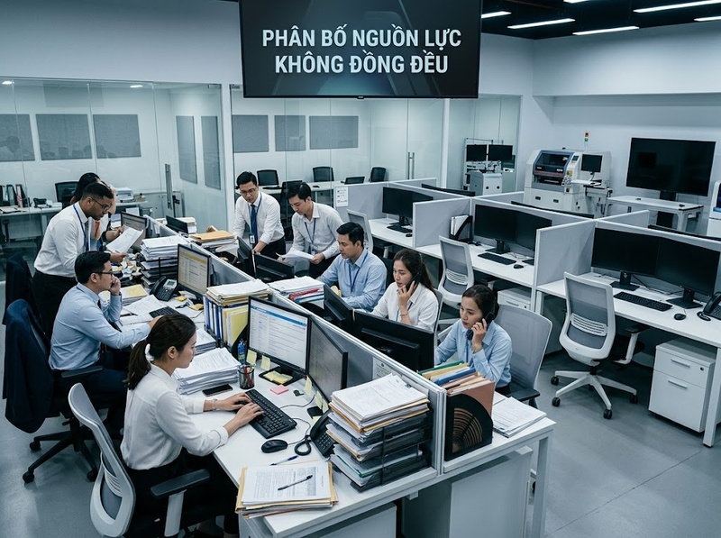Phân bổ nguồn lực không hợp lý dẫn đến lãng phí và mất cân đối