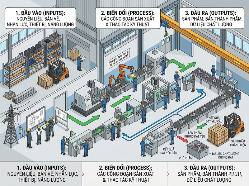 Quá trình tạo giá trị từ đầu vào, sản xuất đến đầu ra