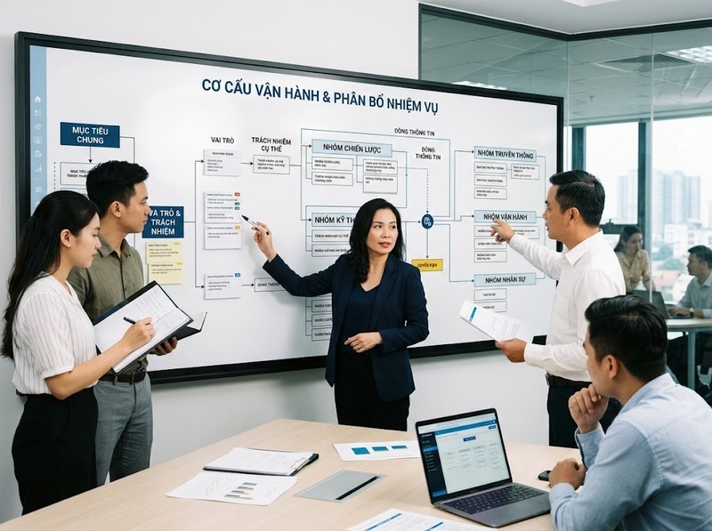 Quy trình vận hành tổ chức kinh tế từ phân công đến kiểm soát