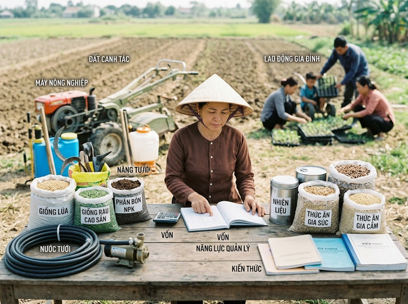 Sản xuất trong kinh tế nông thôn từ đầu vào đến đầu ra