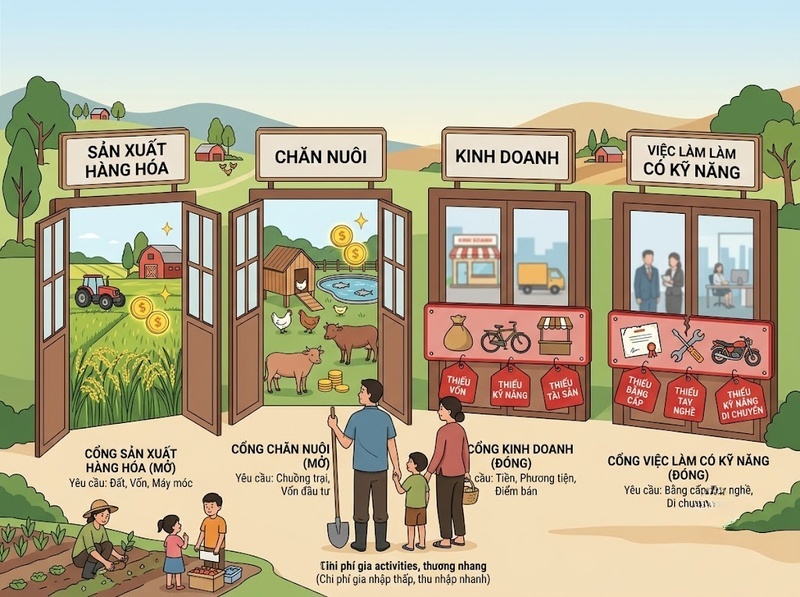 Sở hữu nguồn lực và sinh kế: nguồn lực định hình lựa chọn ra sao?