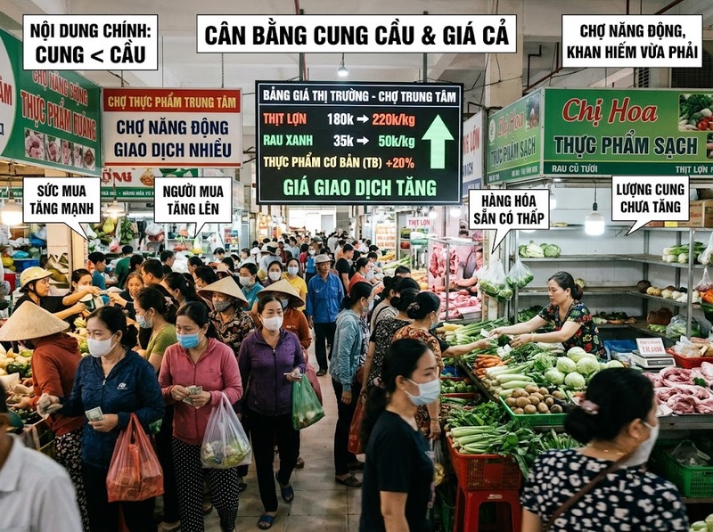 Tăng giảm giá thị trường cho biết cung cầu và điều kiện giao dịch thay đổi ra sao?