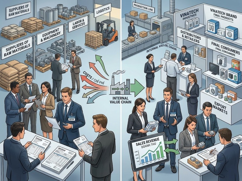 So sánh thị trường đầu vào và đầu ra theo đối tượng và vai trò