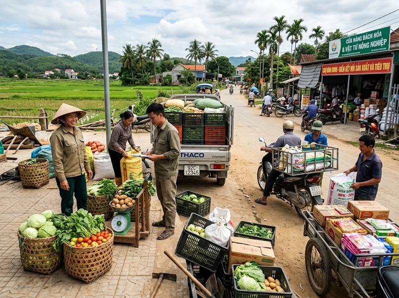 Thị trường nông thôn qua chủ thể, hàng hóa và phạm vi trao đổi