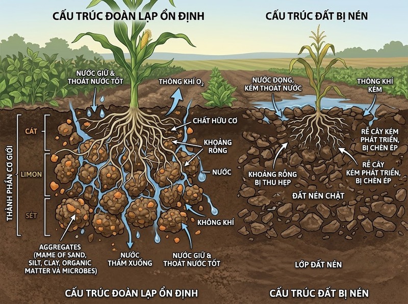 Tính chất khoa học của đất từ cấu trúc, pH đến khả năng giữ nước
