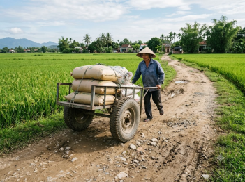Cách chọn bánh xe đẩy phù hợp với đường đất và địa hình nông thôn